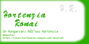 hortenzia ronai business card